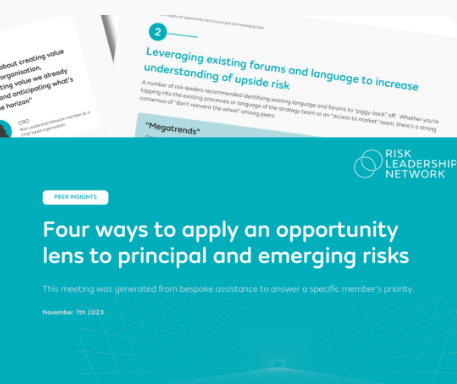 Four ways to apply an opportunity lens to principal and emerging risks