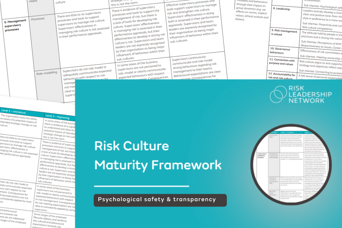 Risk culture maturity framework