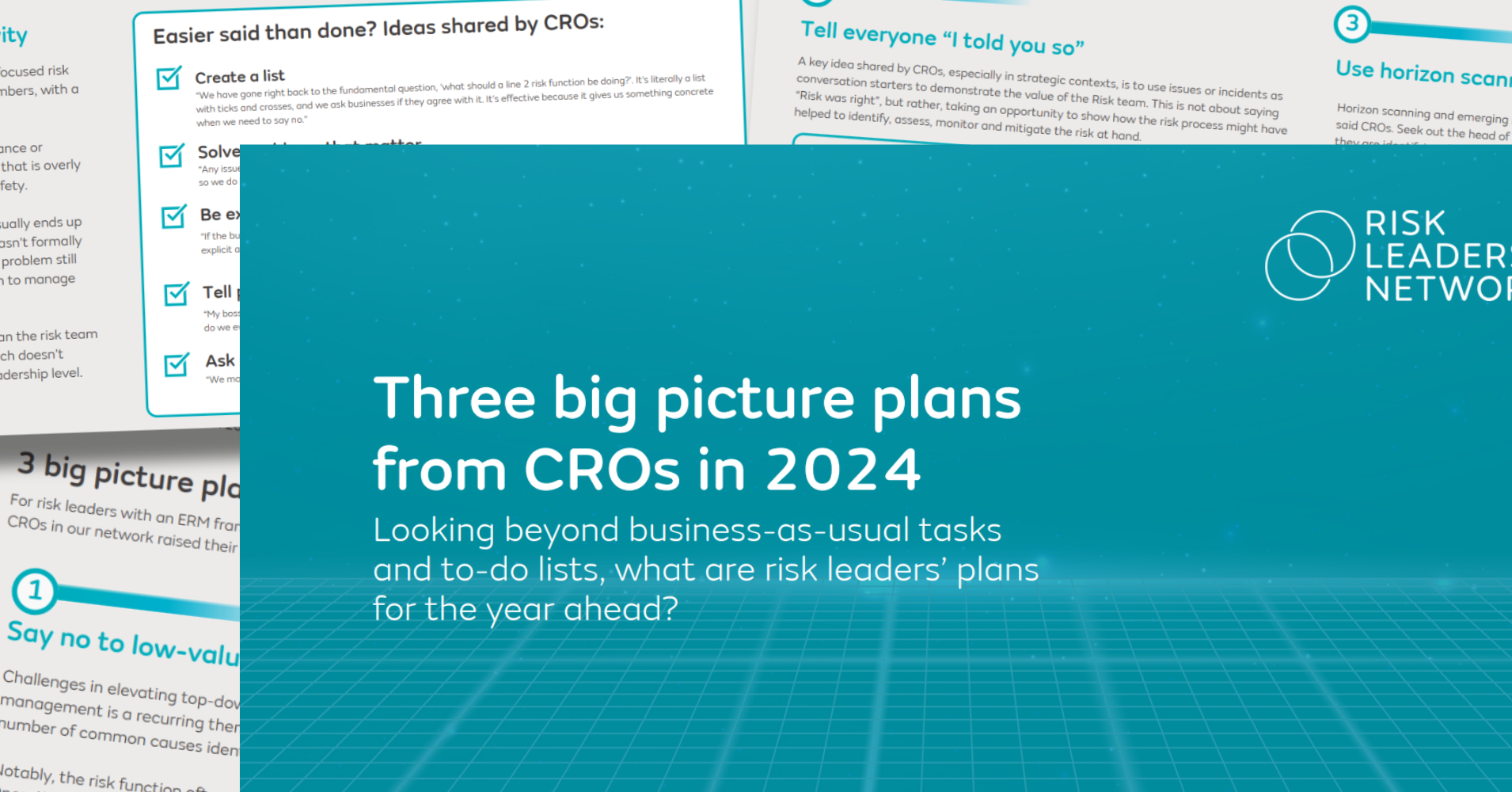 Three big picture plans from CROs cover