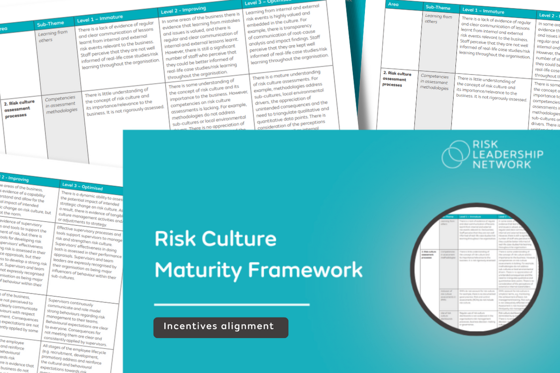 risk culture maturity incentives alignment